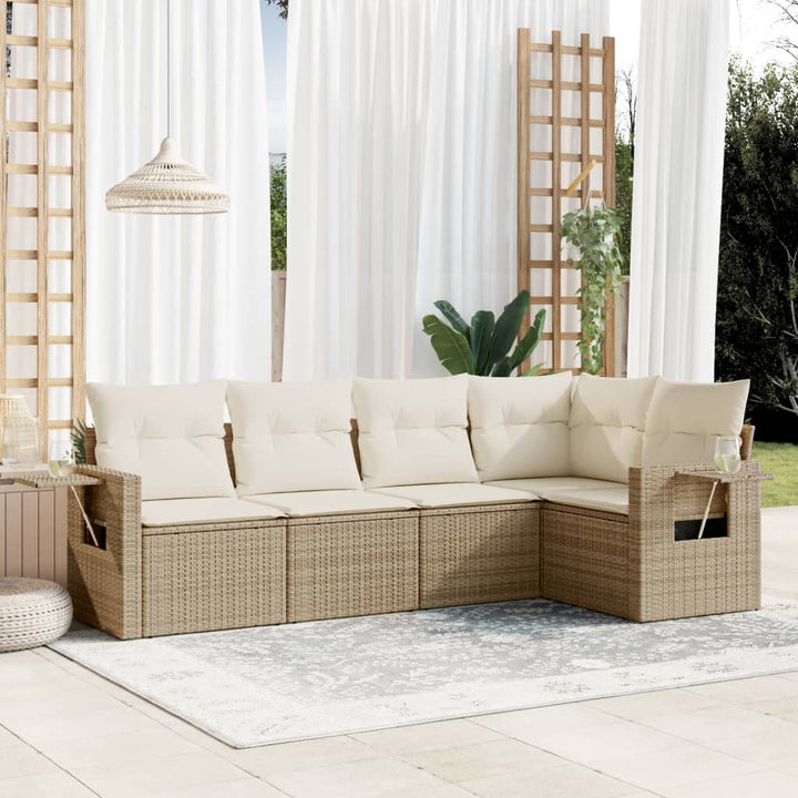 Set Mobilier De Grădină Cu Perne, 5 Piese, , Poliratan