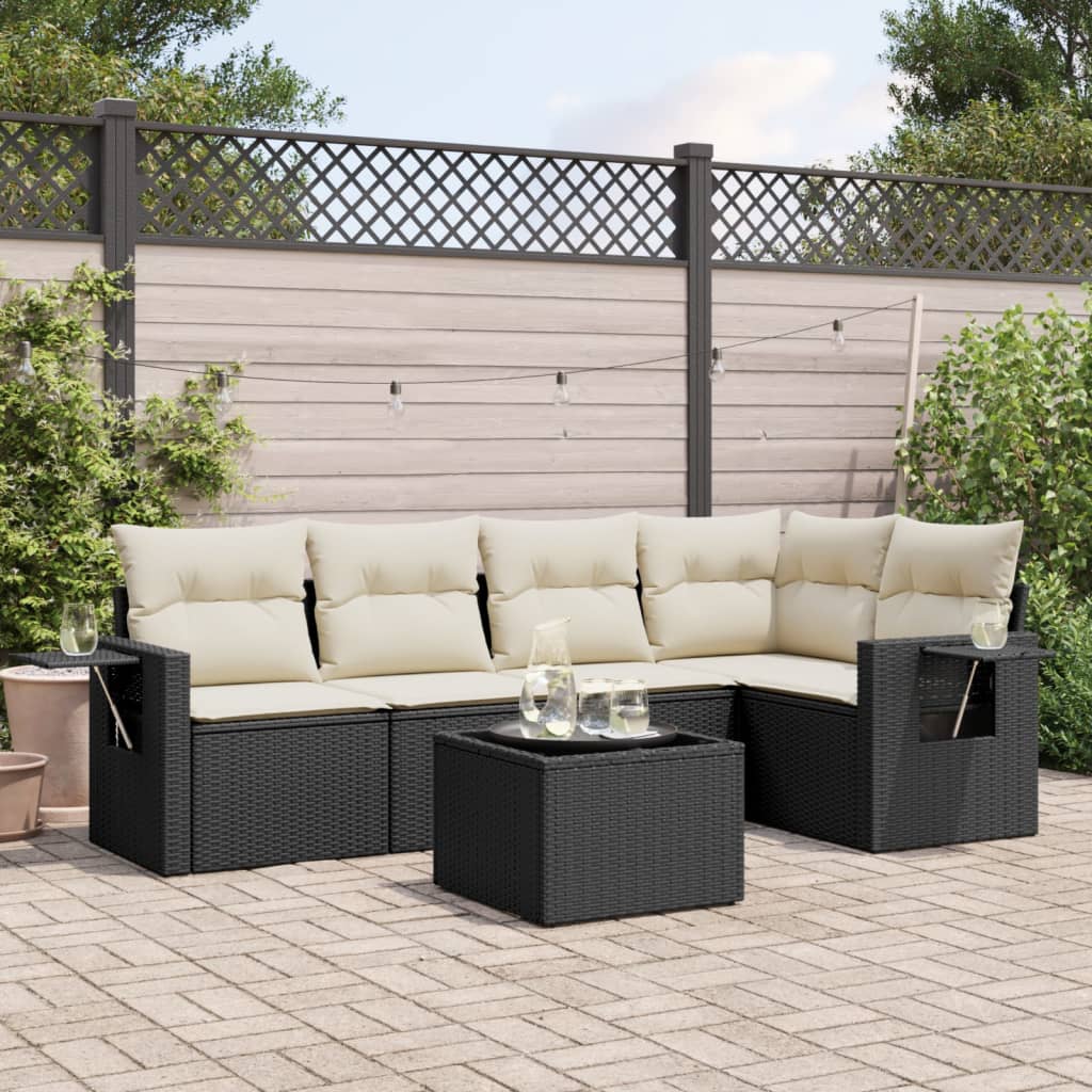 Set Mobilier De Grădină Cu Perne, 5 Piese, , Poliratan