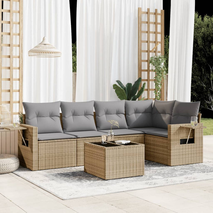 Set Mobilier De Grădină Cu Perne, 5 Piese, , Poliratan
