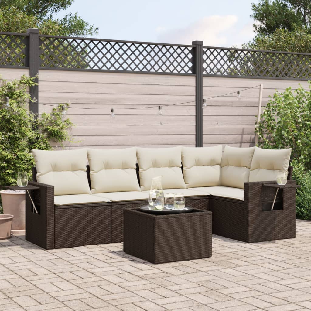 Set Mobilier De Grădină Cu Perne, 5 Piese, , Poliratan