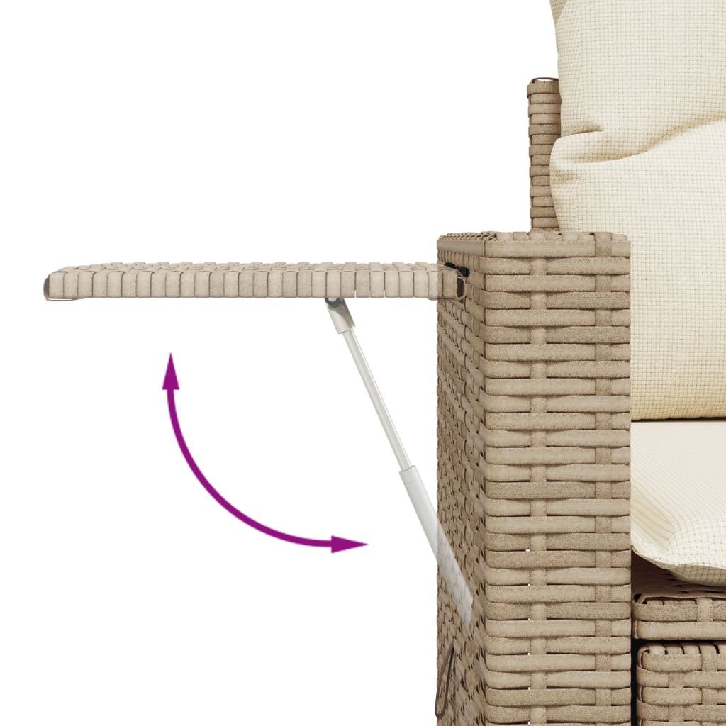 Set Canapele De Grădină Cu Perne, 5 Piese, Bej, Poliratan