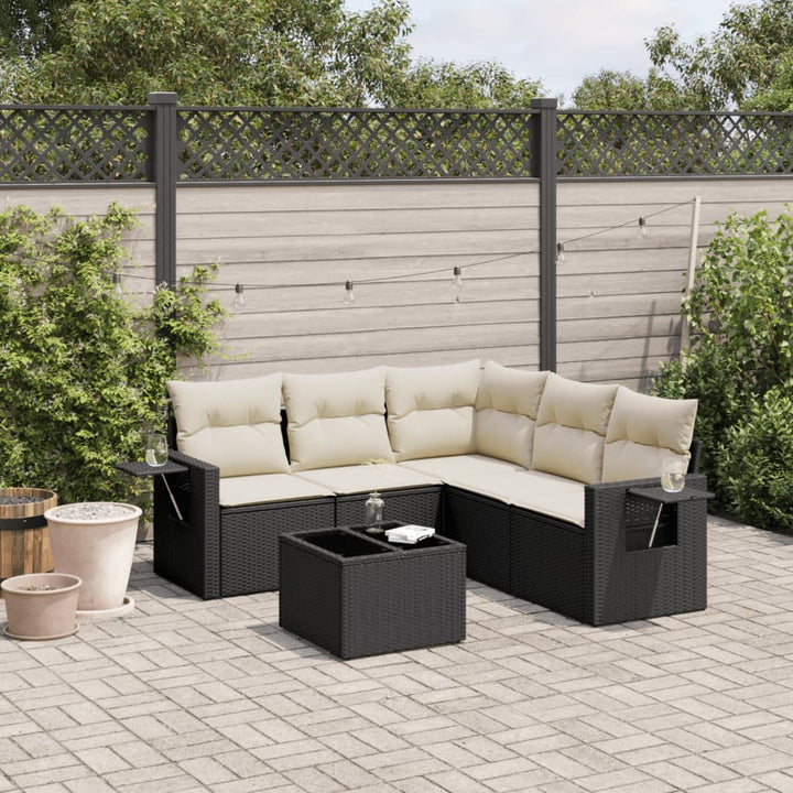 Set Canapele De Grădină Cu Perne, 5 Piese, Bej, Poliratan