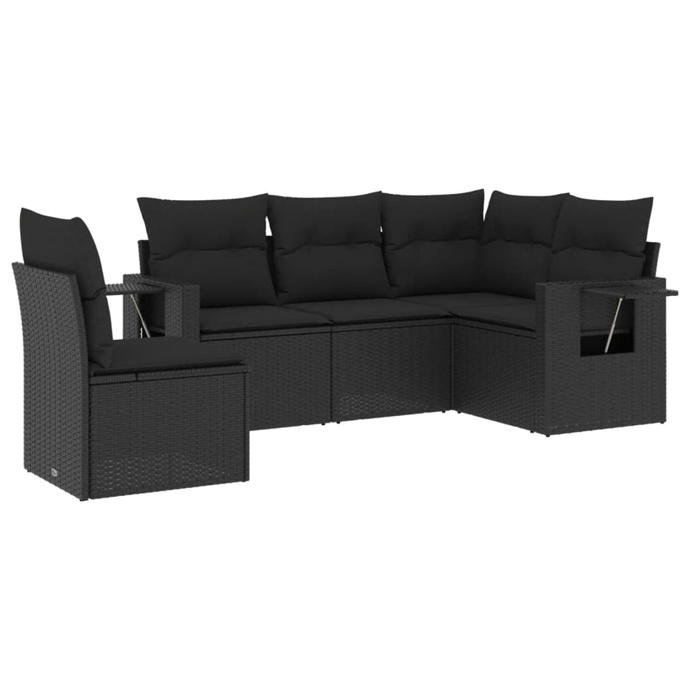 Set Mobilier De Grădină Cu Perne, 5 Piese, , Poliratan