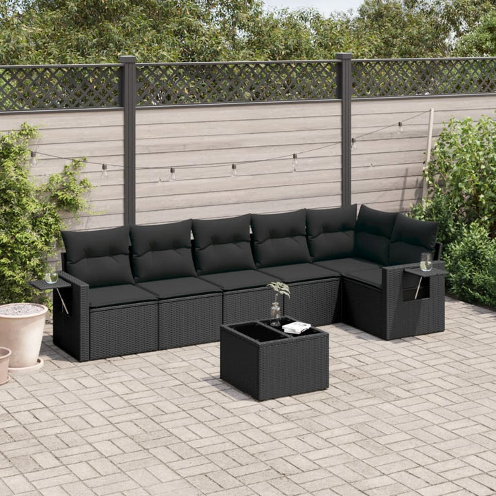 Set Canapele De Grădină Cu Perne, 6 Piese, Bej, Poliratan