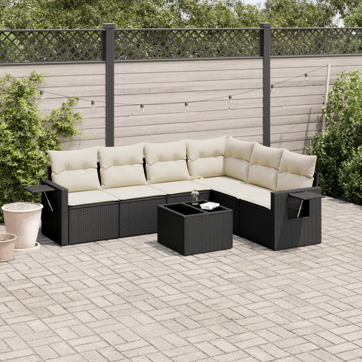 Set Canapele De Grădină Cu Perne, 6 Piese, Bej, Poliratan