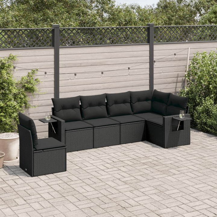 Set Mobilier Grădină Cu Perne, 6 Piese, , Poliratan