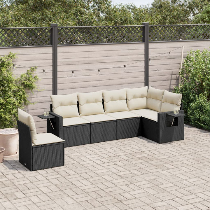 Set Mobilier Grădină Cu Perne, 6 Piese, , Poliratan