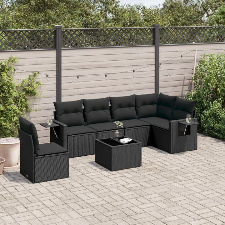 Set Mobilier Grădină Cu Perne, 6 Piese, , Poliratan