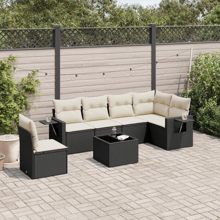 Set Mobilier Grădină Cu Perne, 6 Piese, , Poliratan