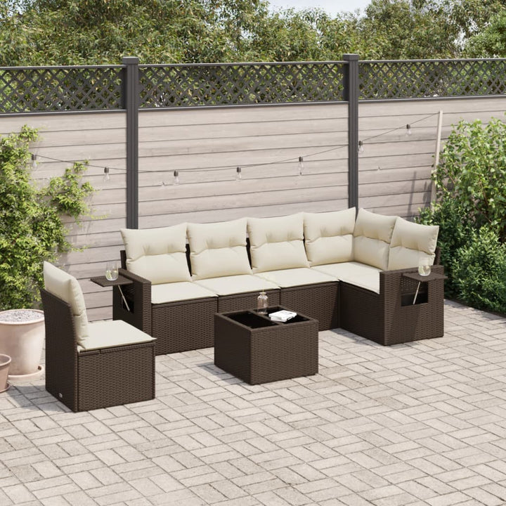 Set Mobilier Grădină Cu Perne, 6 Piese, , Poliratan