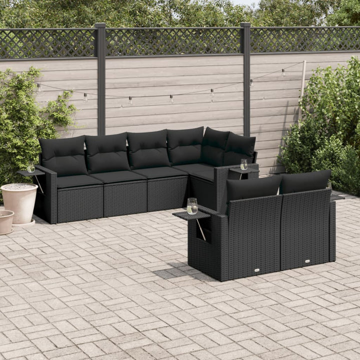 Set Canapele De Grădină, 7 Piese, Cu Perne, , Poliratan