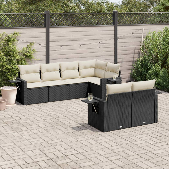 Set Canapele De Grădină, 7 Piese, Cu Perne, , Poliratan