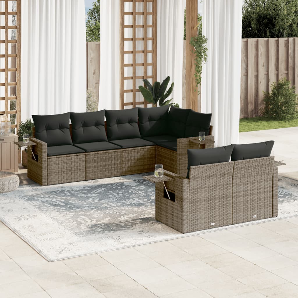 Set Canapele De Grădină, 7 Piese, Cu Perne, , Poliratan