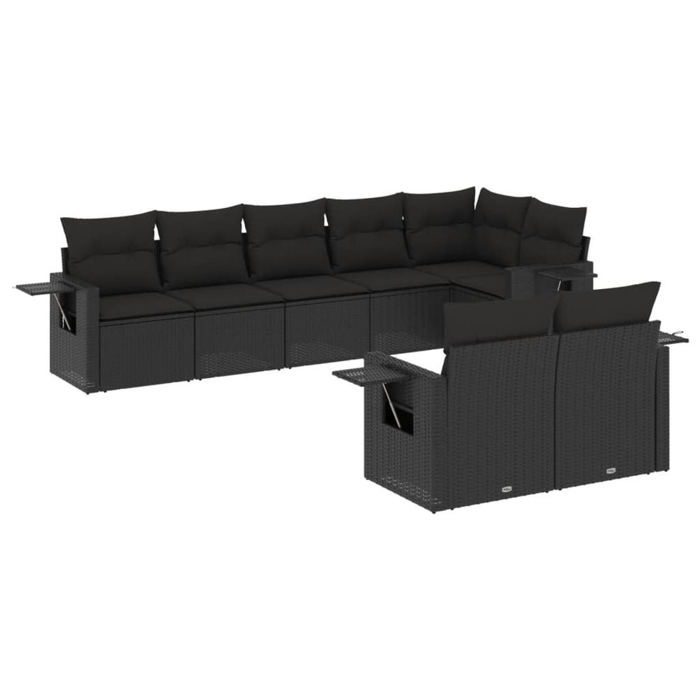 Set Mobilier De Grădină Cu Perne, 8 Piese, , Poliratan