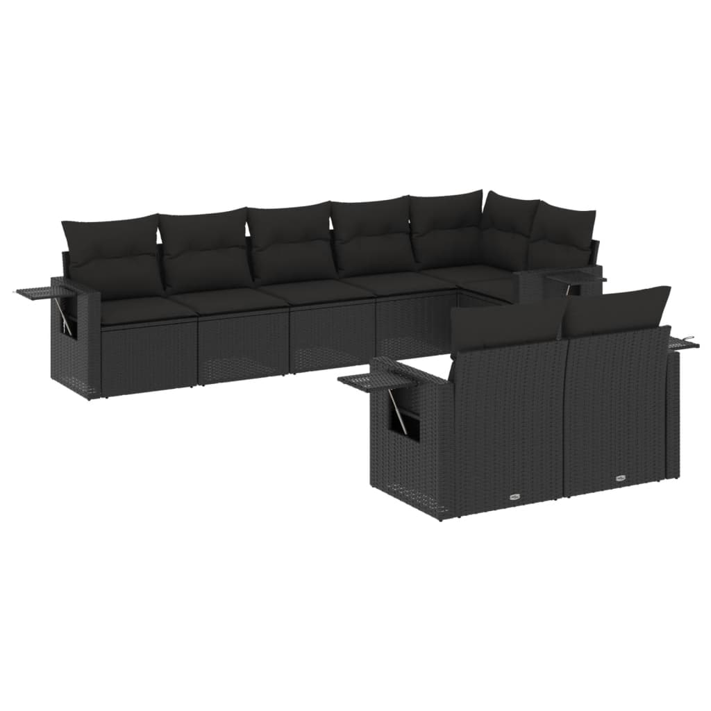 Set Mobilier De Grădină Cu Perne, 8 Piese, , Poliratan