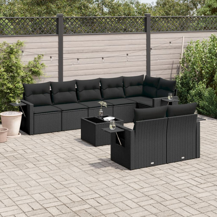 Set Mobilier De Grădină Cu Perne, 8 Piese, , Poliratan