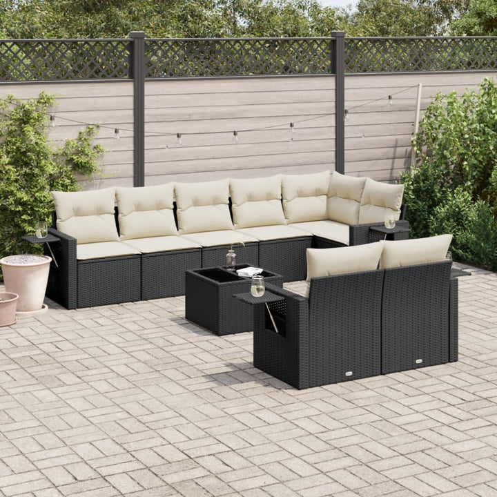 Set Mobilier De Grădină Cu Perne, 8 Piese, , Poliratan