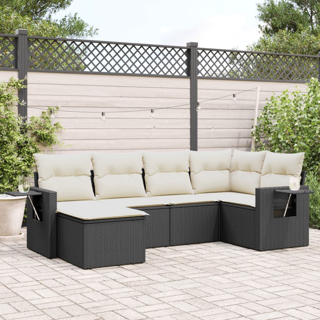 Set Mobilier De Grădină Cu Perne, 6 Piese, , Poliratan