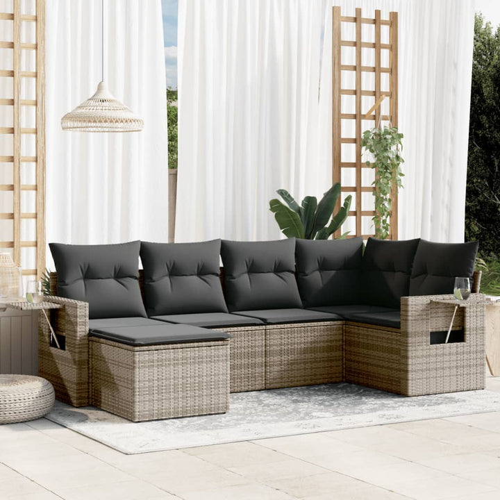 Set Mobilier De Grădină Cu Perne, 6 Piese, , Poliratan