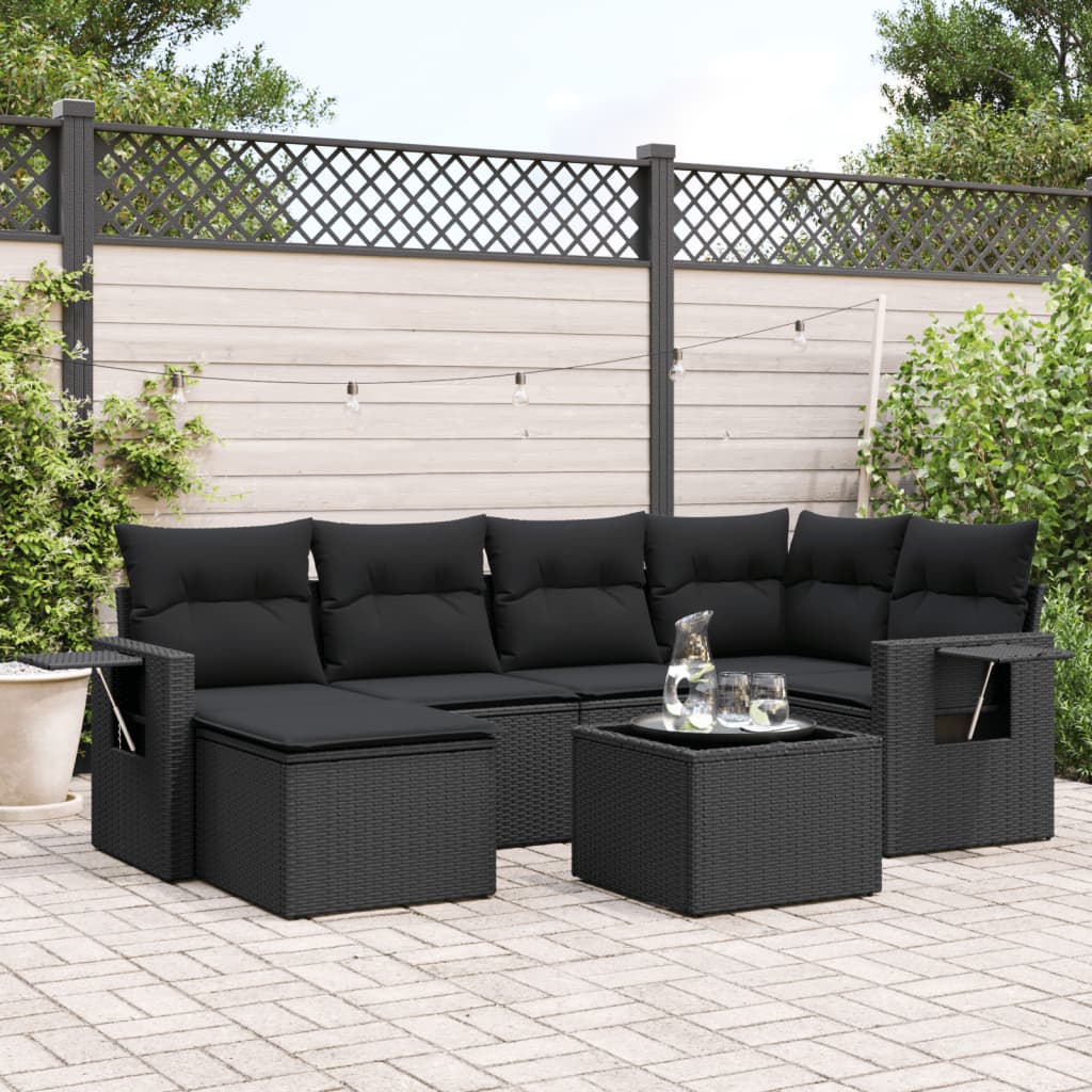 Set Mobilier De Grădină Cu Perne, 6 Piese, , Poliratan