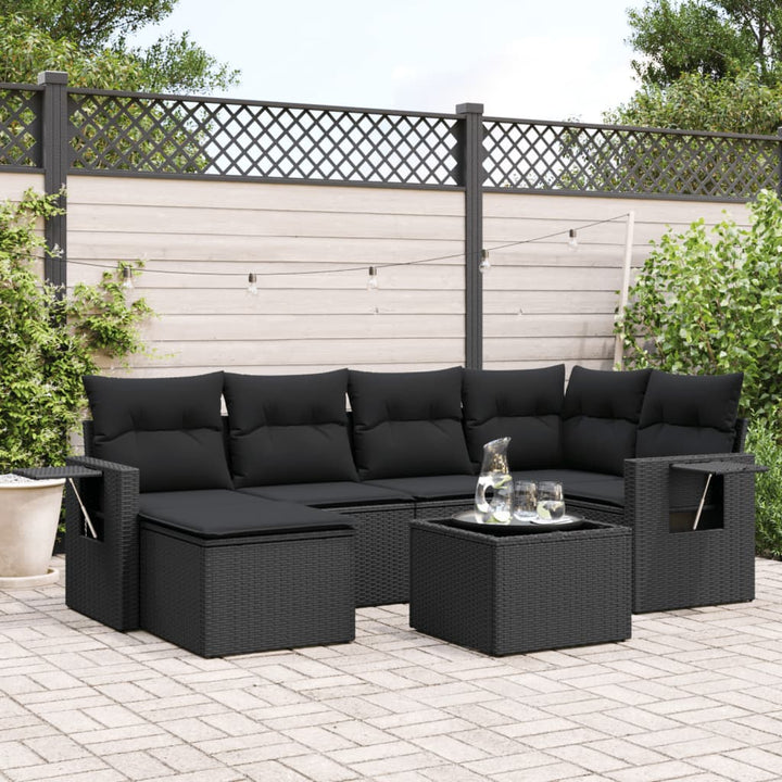 Set Mobilier De Grădină Cu Perne, 6 Piese, , Poliratan