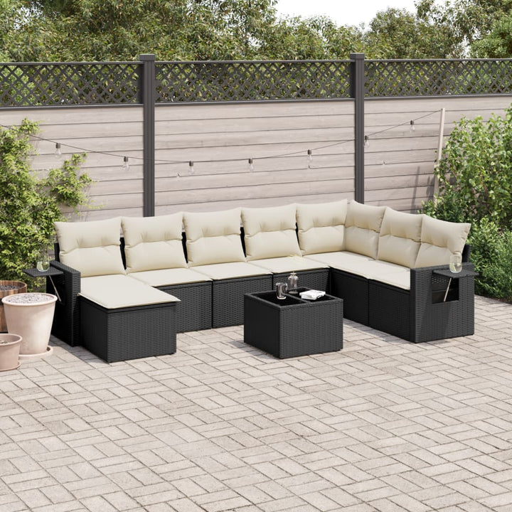 Set Canapele De Grădină, 8 Piese, Cu Perne, Bej, Poliratan