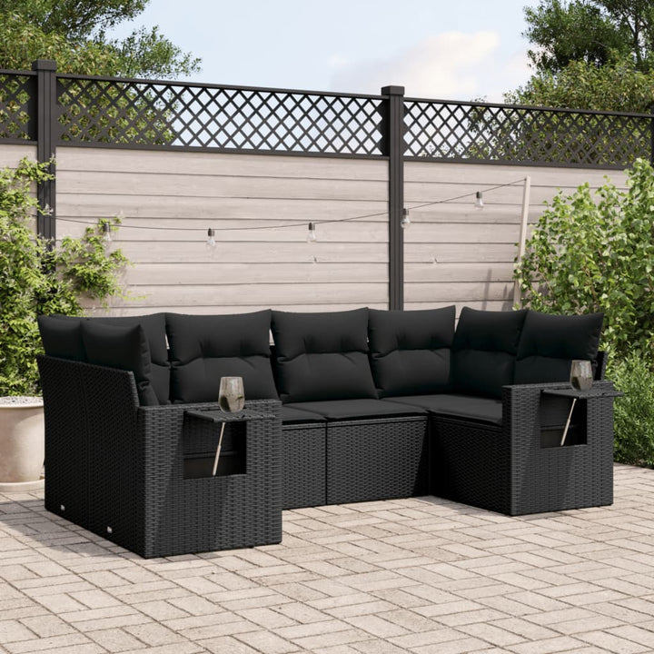 Set Mobilier Grădină Cu Perne, 6 Piese, , Poliratan