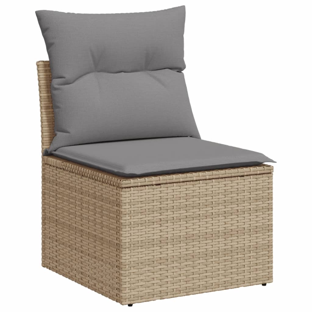 Set Canapele De Grădină Cu Perne, 10 Piese, Bej, Poliratan