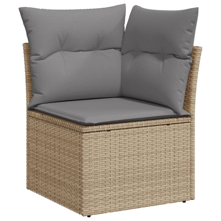 Set Canapele De Grădină Cu Perne, 10 Piese, Bej, Poliratan