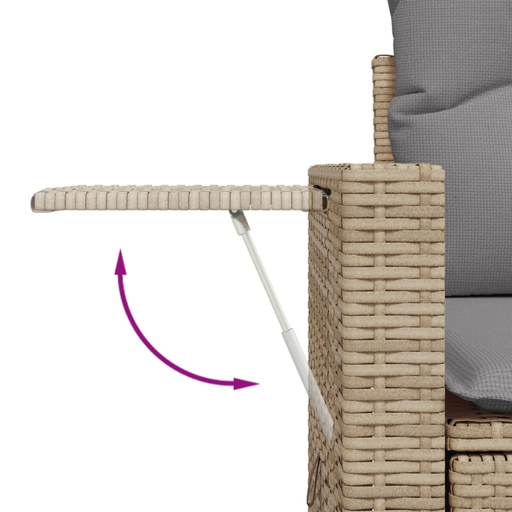Set Canapele De Grădină Cu Perne, 10 Piese, Bej, Poliratan