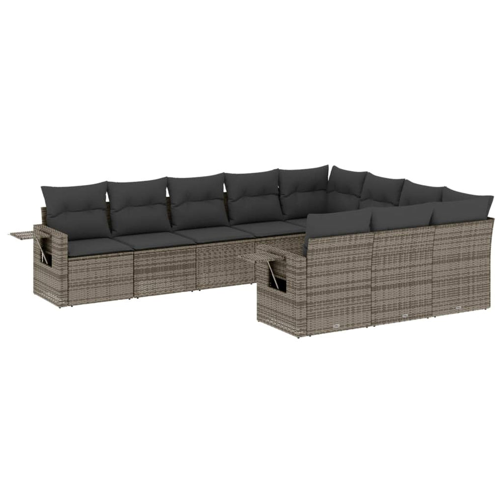 Set Mobilier De Grădină Cu Perne, 10 Piese, , Poliratan