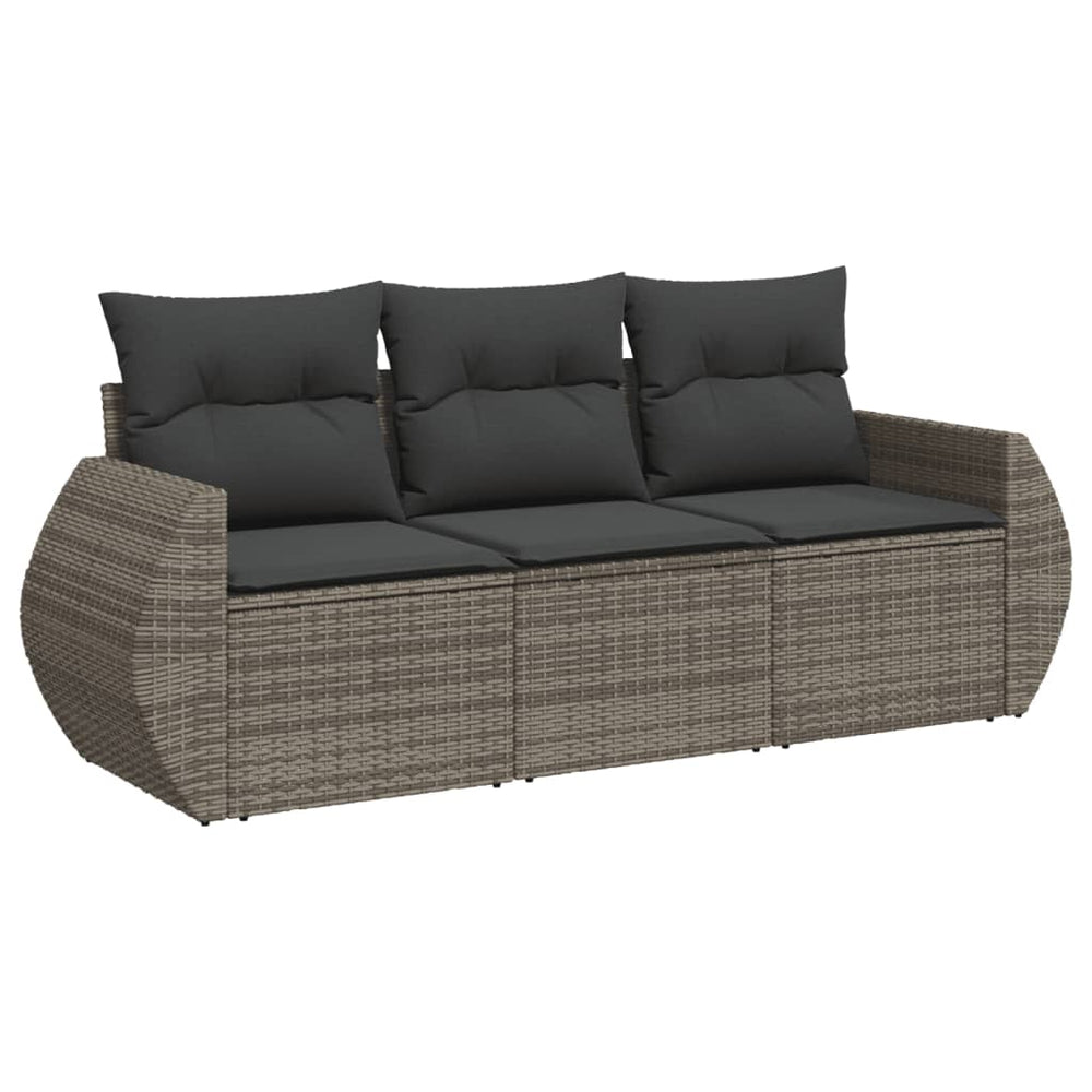 Set Canapea De Grădină Cu Perne, 3 Piese, , Poliratan