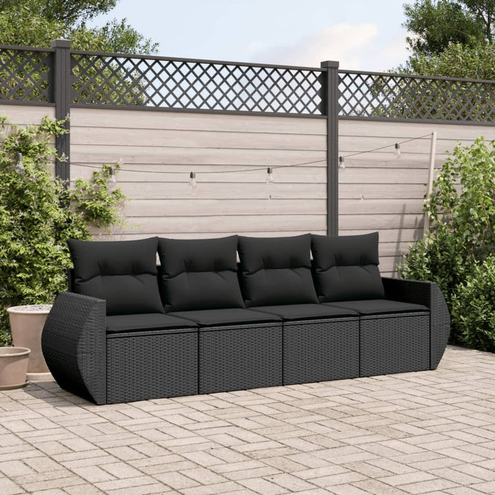 Set Canapele De Grădină, 4 Piese, Cu Perne, Bej, Poliratan