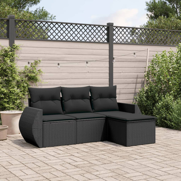 Set Canapele De Grădină, 4 Piese, Cu Perne, Bej, Poliratan
