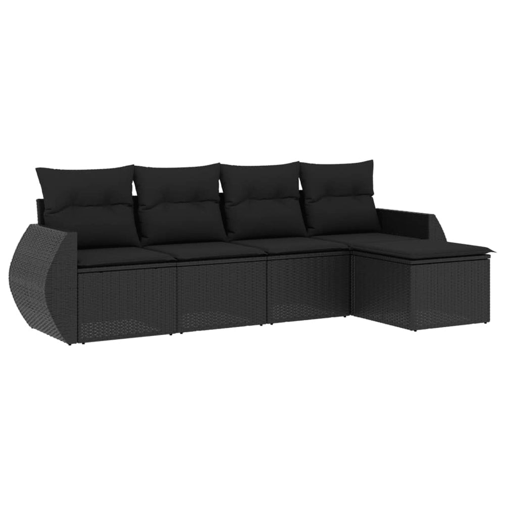 Set Mobilier De Grădină Cu Perne, 5 Piese, , Poliratan