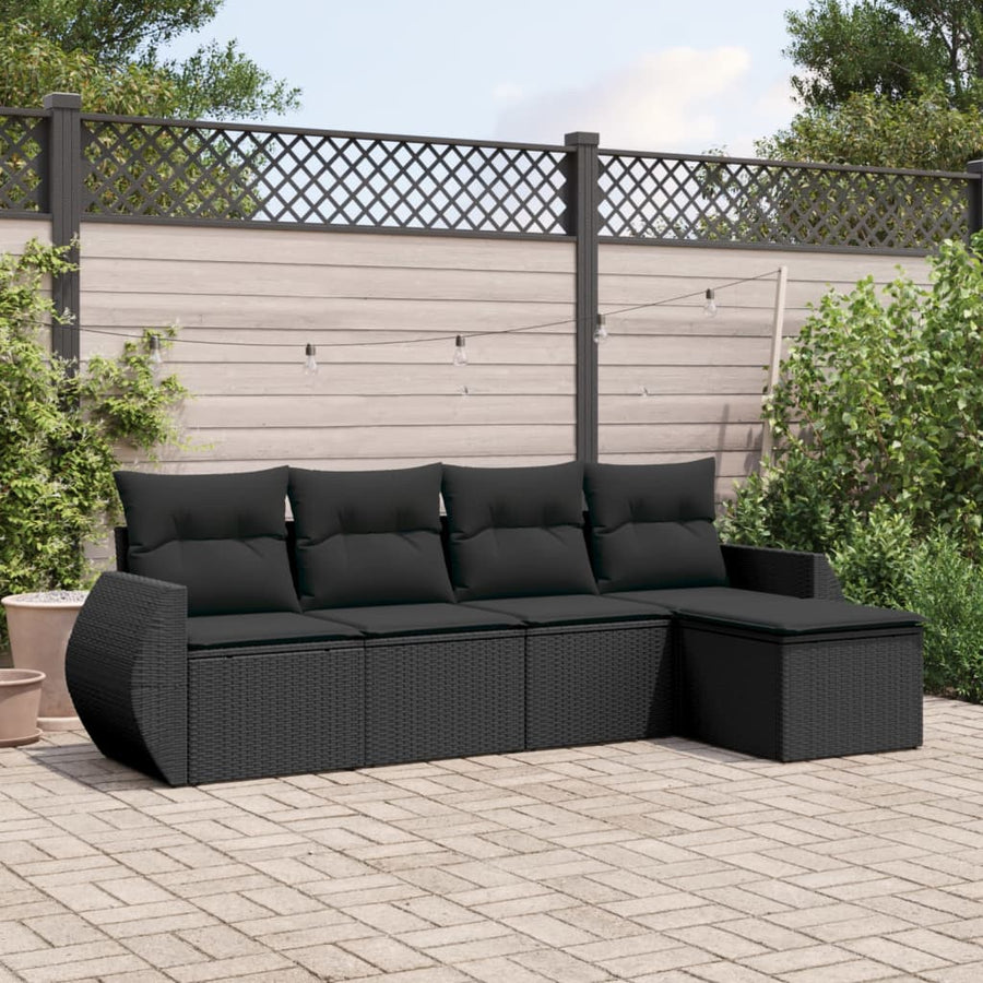 Set Mobilier De Grădină Cu Perne, 5 Piese, , Poliratan