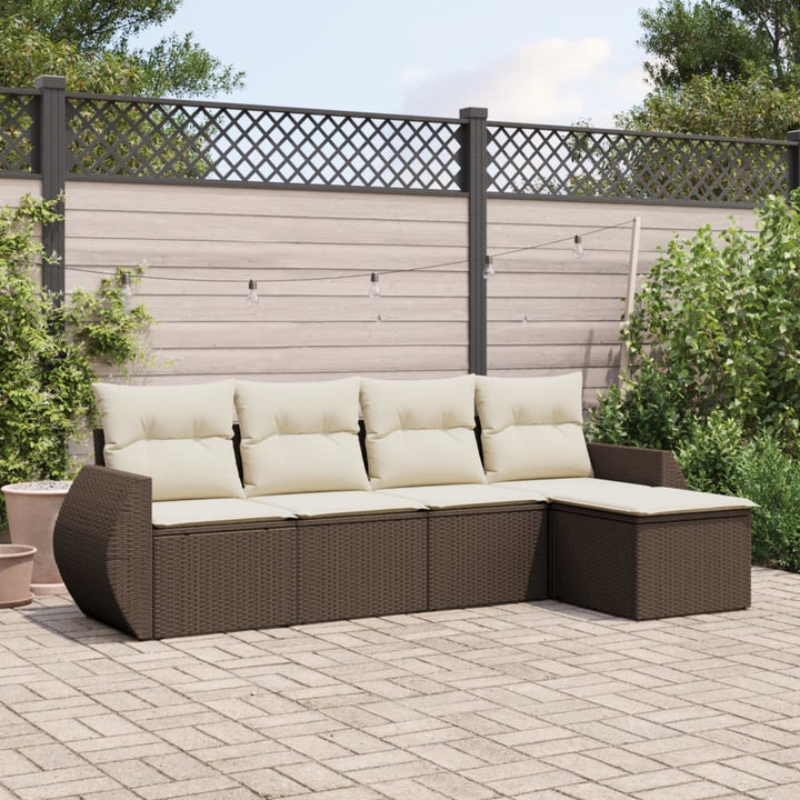Set Mobilier De Grădină Cu Perne, 5 Piese, , Poliratan