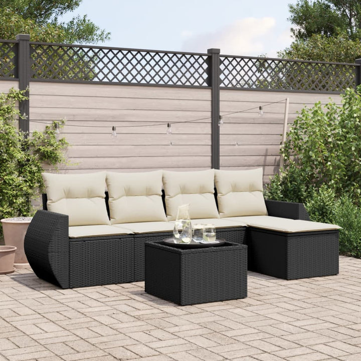 Set Mobilier De Grădină Cu Perne, 5 Piese, , Poliratan