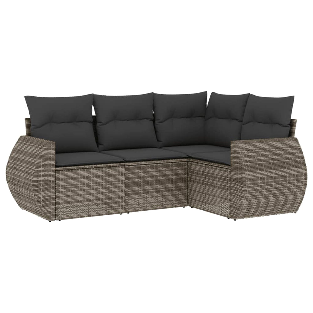 Set Canapea De Grădină Cu Perne, 4 Piese, , Poliratan