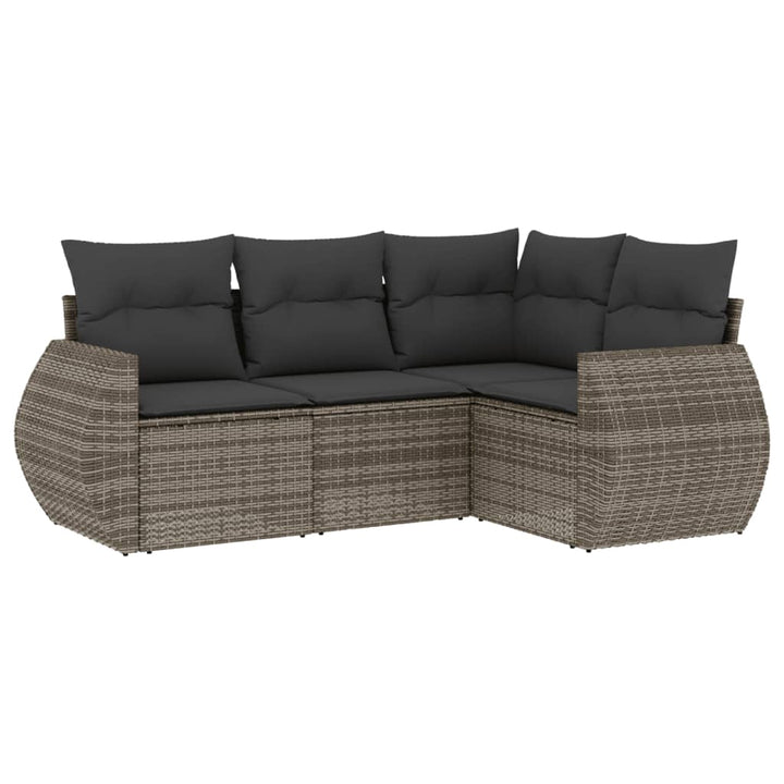Set Canapea De Grădină Cu Perne, 4 Piese, , Poliratan