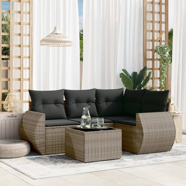Set Canapea De Grădină Cu Perne, 4 Piese, , Poliratan