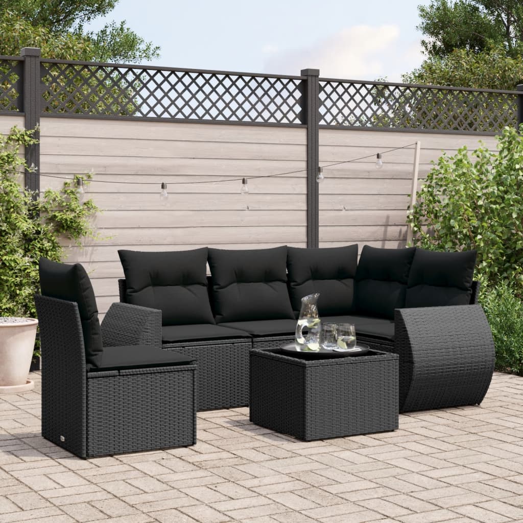 Set Canapea De Grădină Cu Perne, 5 Piese, , Poliratan