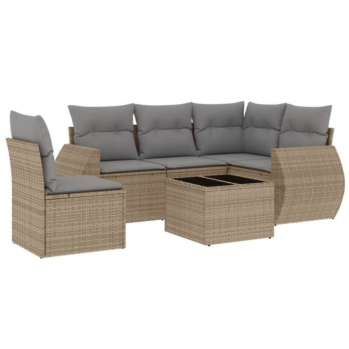 Set Canapea De Grădină Cu Perne, 5 Piese, , Poliratan