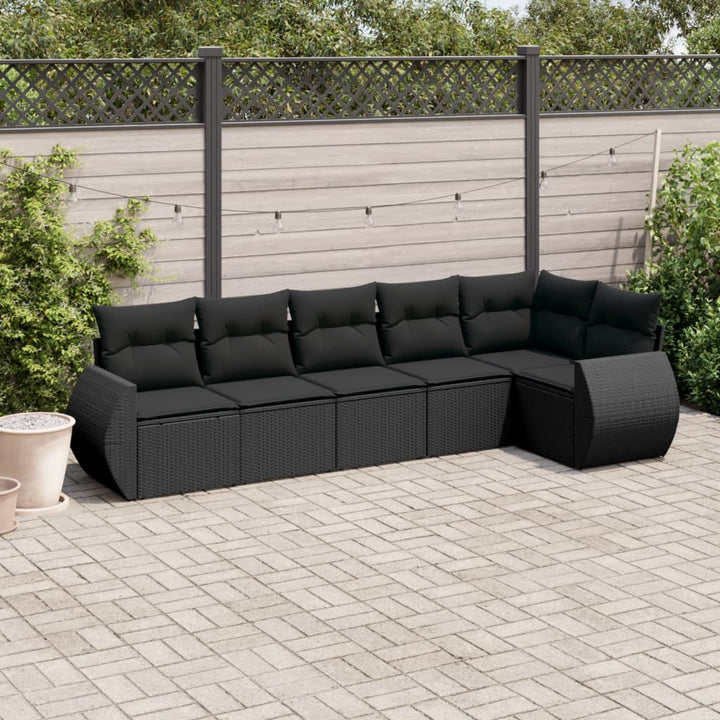 Set Canapele De Grădină Cu Perne, 6 Piese, Bej, Poliratan