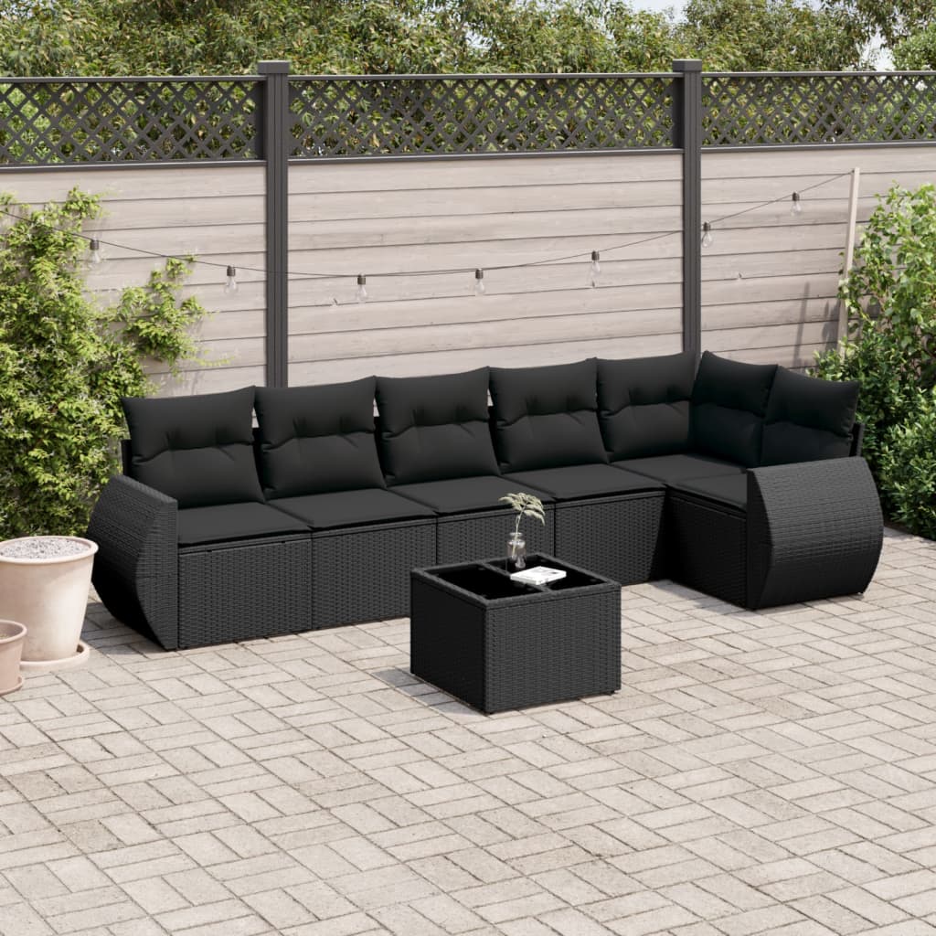 Set Canapele De Grădină Cu Perne, 6 Piese, Bej, Poliratan
