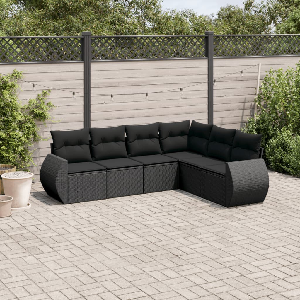 Set Canapele De Grădină Cu Perne, 6 Piese, Bej, Poliratan