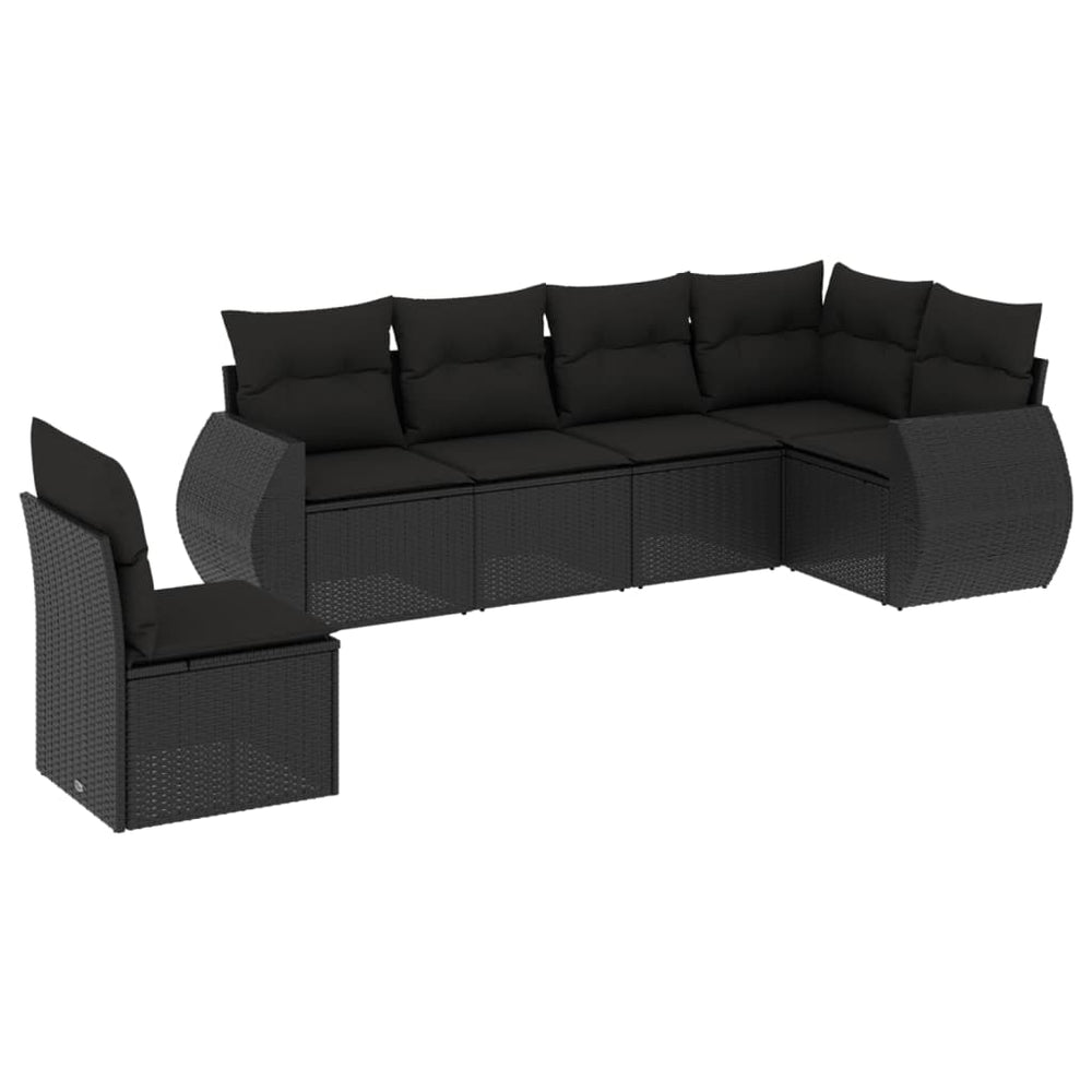 Set Mobilier De Grădină Cu Perne, 6 Piese, , Poliratan
