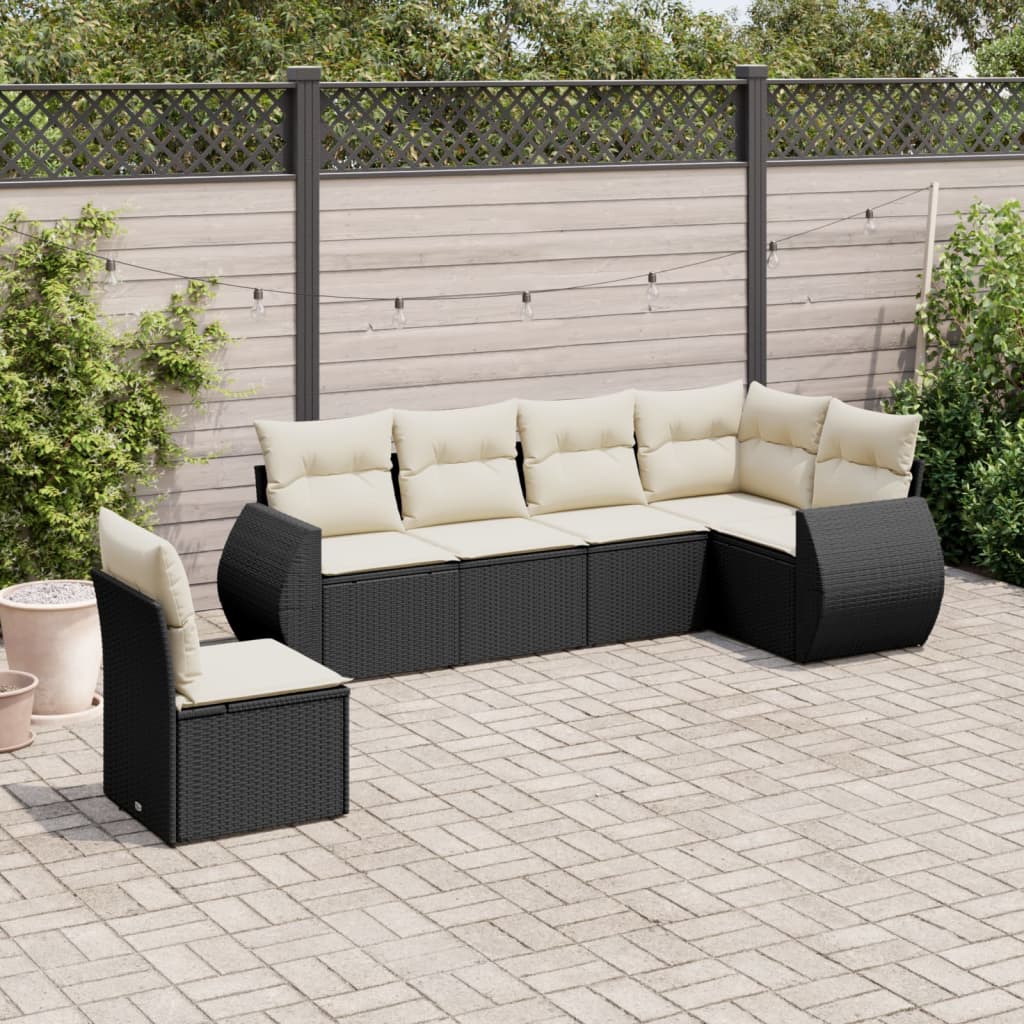 Set Mobilier De Grădină Cu Perne, 6 Piese, , Poliratan