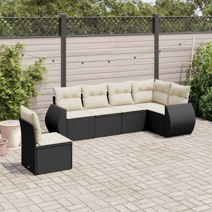 Set Mobilier De Grădină Cu Perne, 6 Piese, , Poliratan