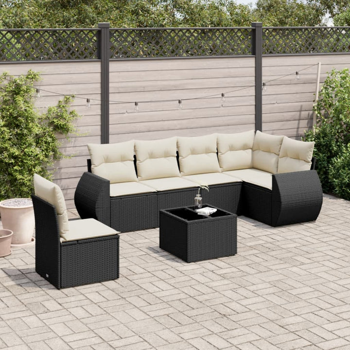 Set Mobilier De Grădină Cu Perne, 6 Piese, , Poliratan